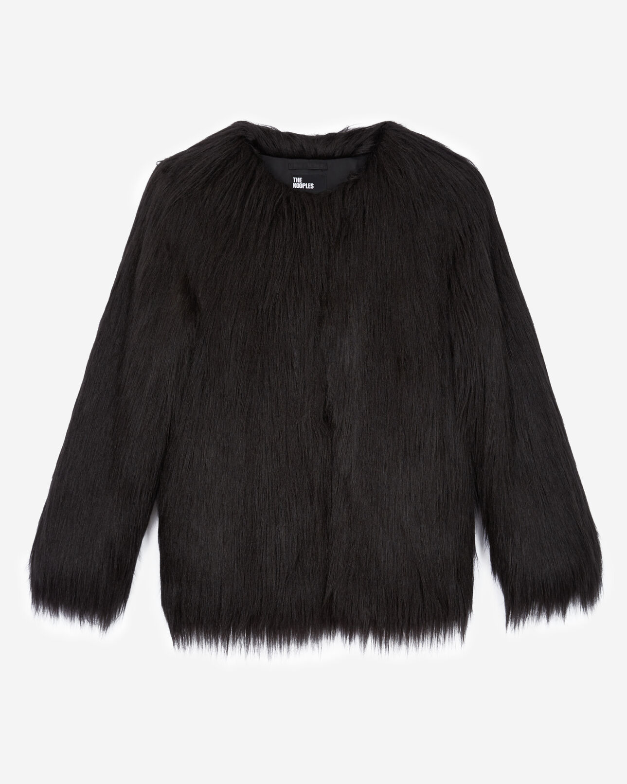 The Kooples WOMEN BLACK black faux fur coat