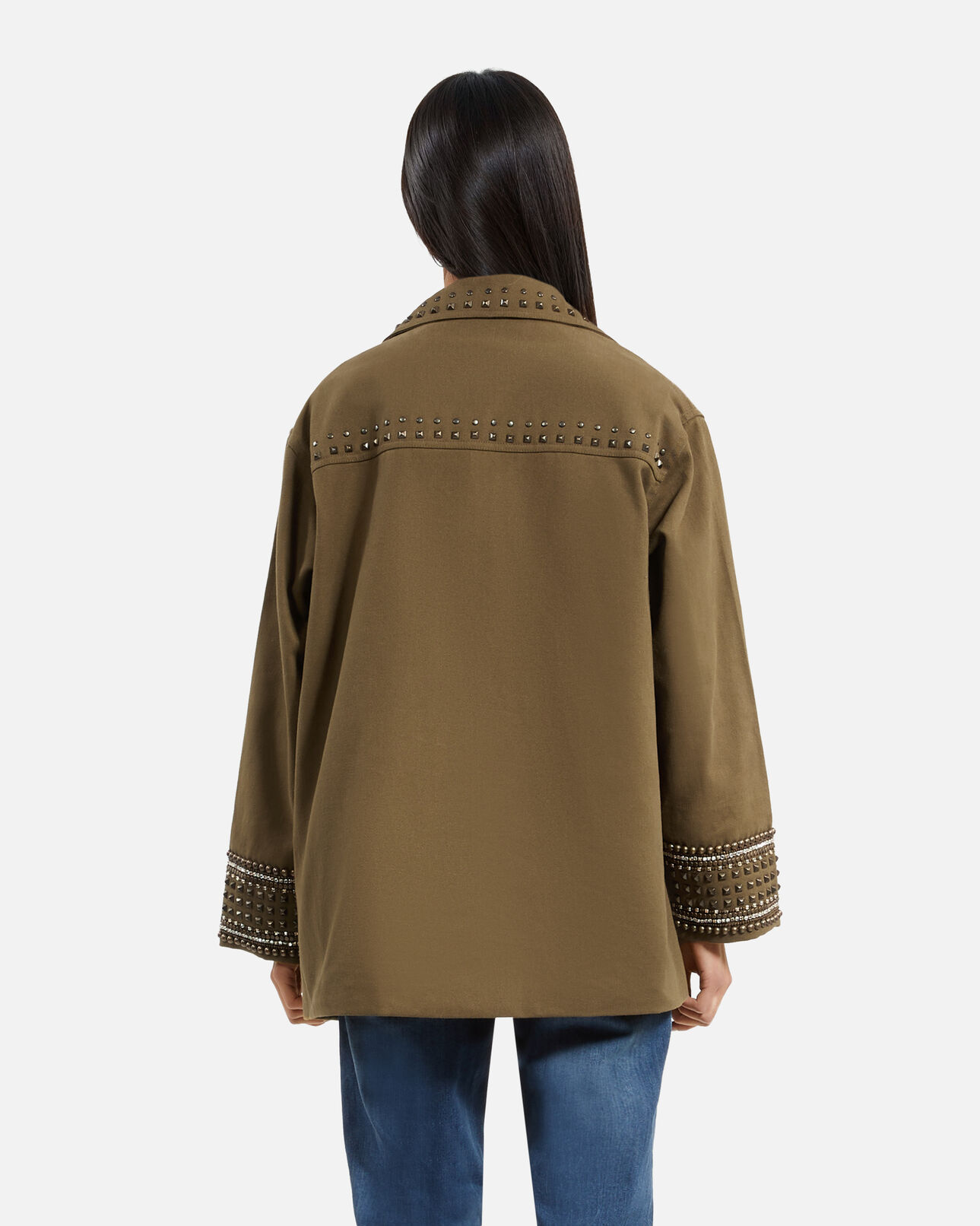 The Kooples FEMME KAKI caban avec studs et perles kaki