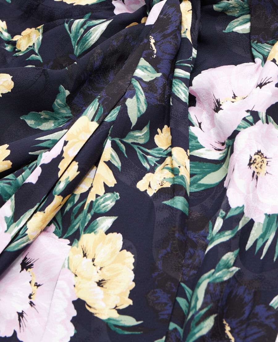 The Kooples F LIGHT PINK / DARK NAVY printed midi skirt