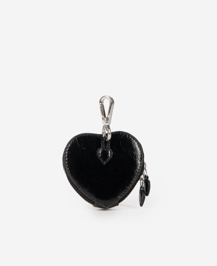 The Kooples F BLACK black leather purse/bag charm