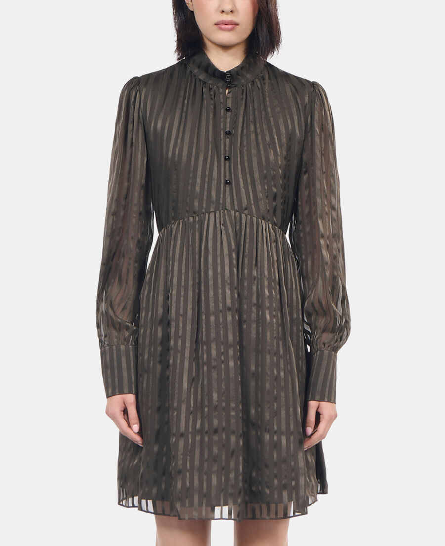 The Kooples WOMEN KAKI short khaki silk dress