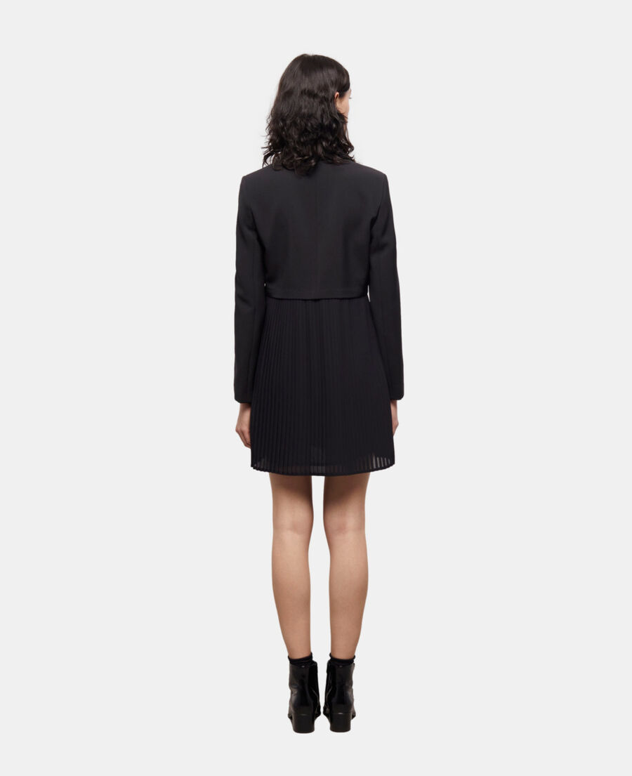 vestido corto lana negro
