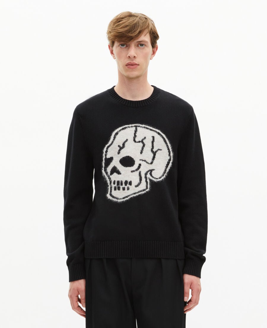 The Kooples MEN BLACK-ECRU black skull sweater