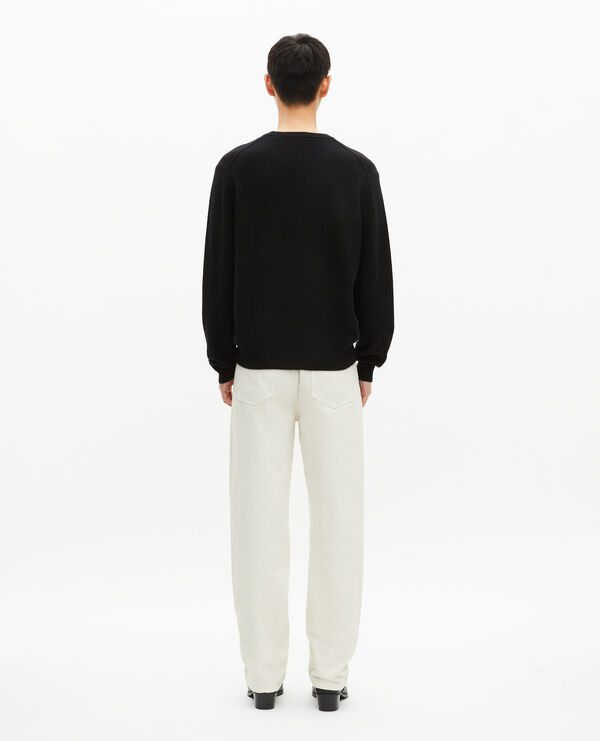 The Kooples HOMBRE BLACK jersey negro de cachemira con cuello redondo