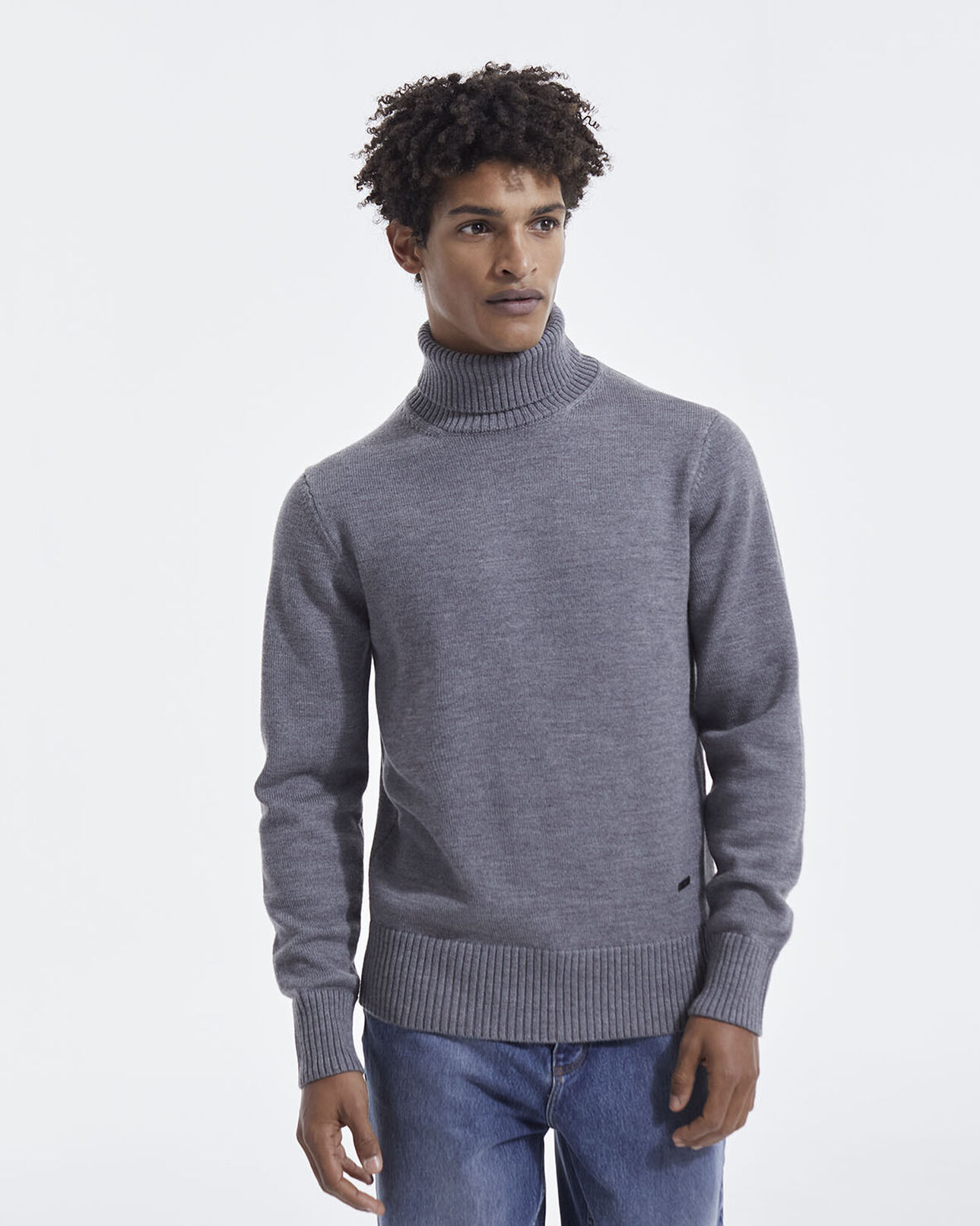 The Kooples HOMME GREY pull col roulé gris