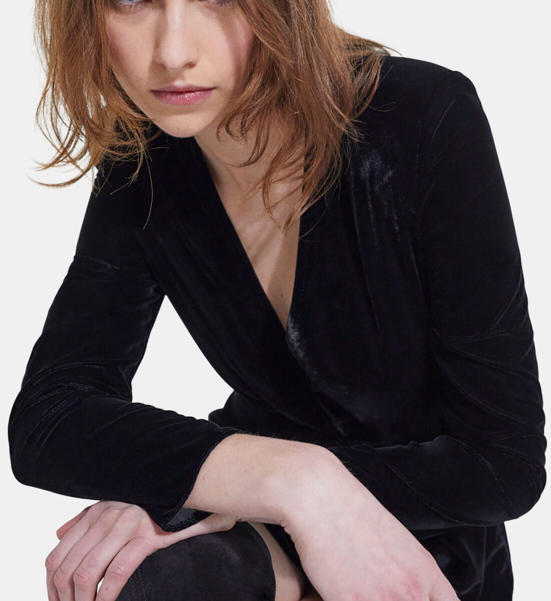 Black velvet dress short sale