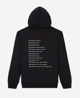 The Kooples HERREN BLACK herren schwarzes sweatshirt mit „what is“-schriftzug