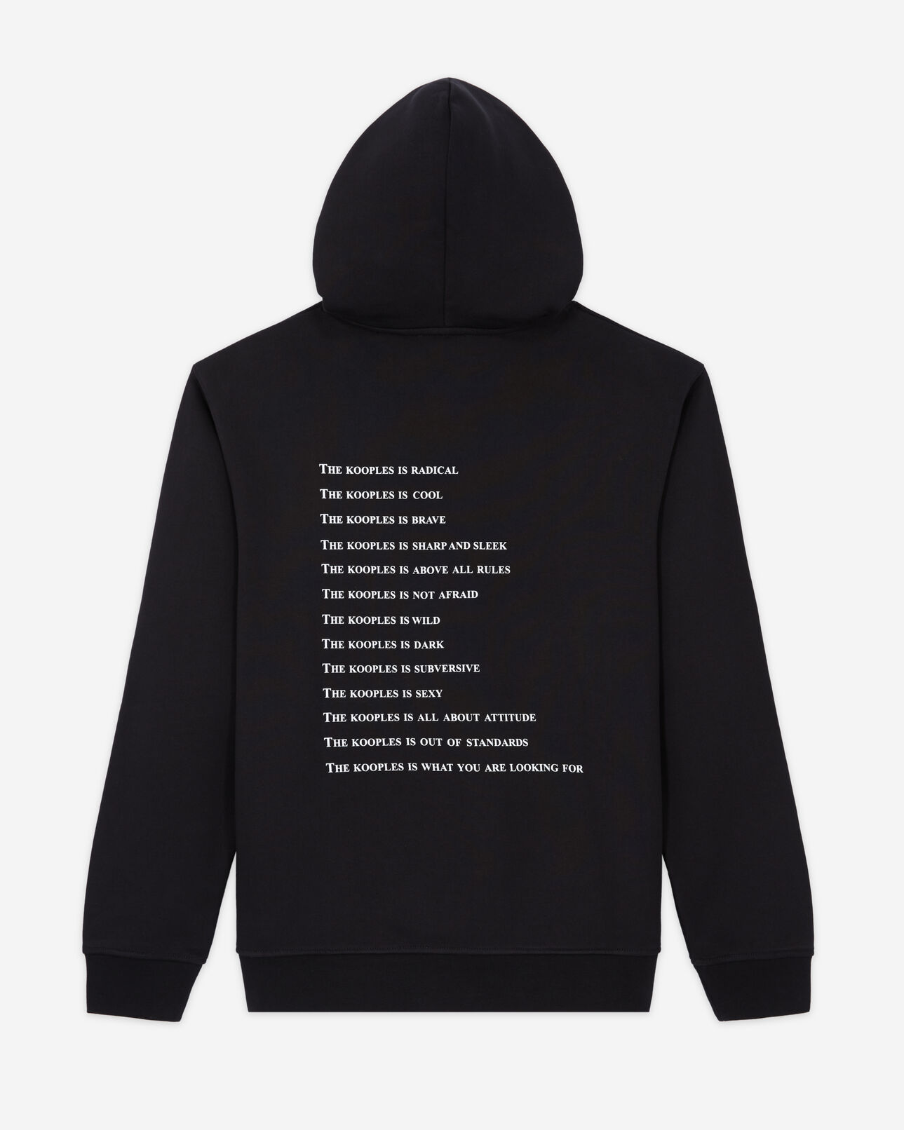 The Kooples HERREN BLACK herren schwarzes sweatshirt mit „what is“-schriftzug