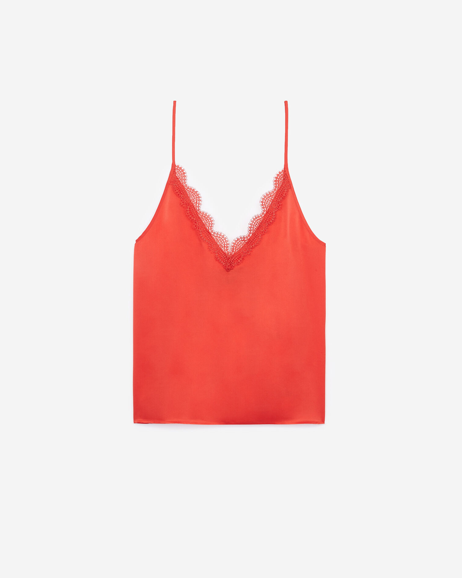 Caraco rouge soie et dentelle, RED, hi-res image number null