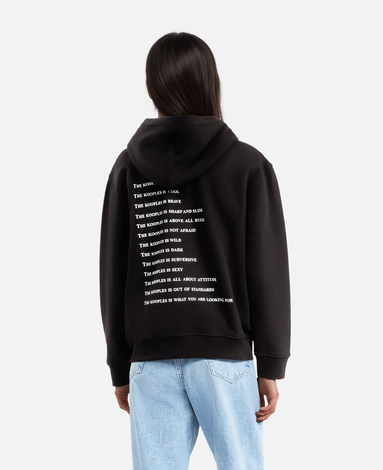 The Kooples DAMEN BLACK damen schwarzes sweatshirt mit „what is“-strassbesatz