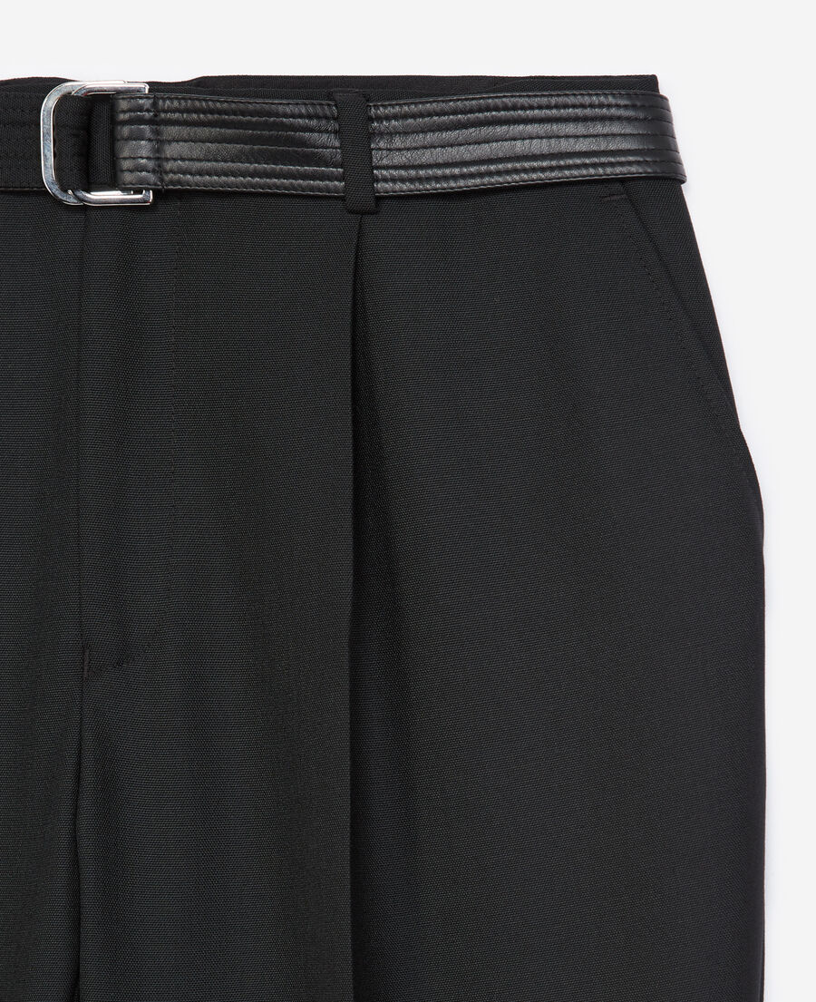 black suit trousers in wool with belt