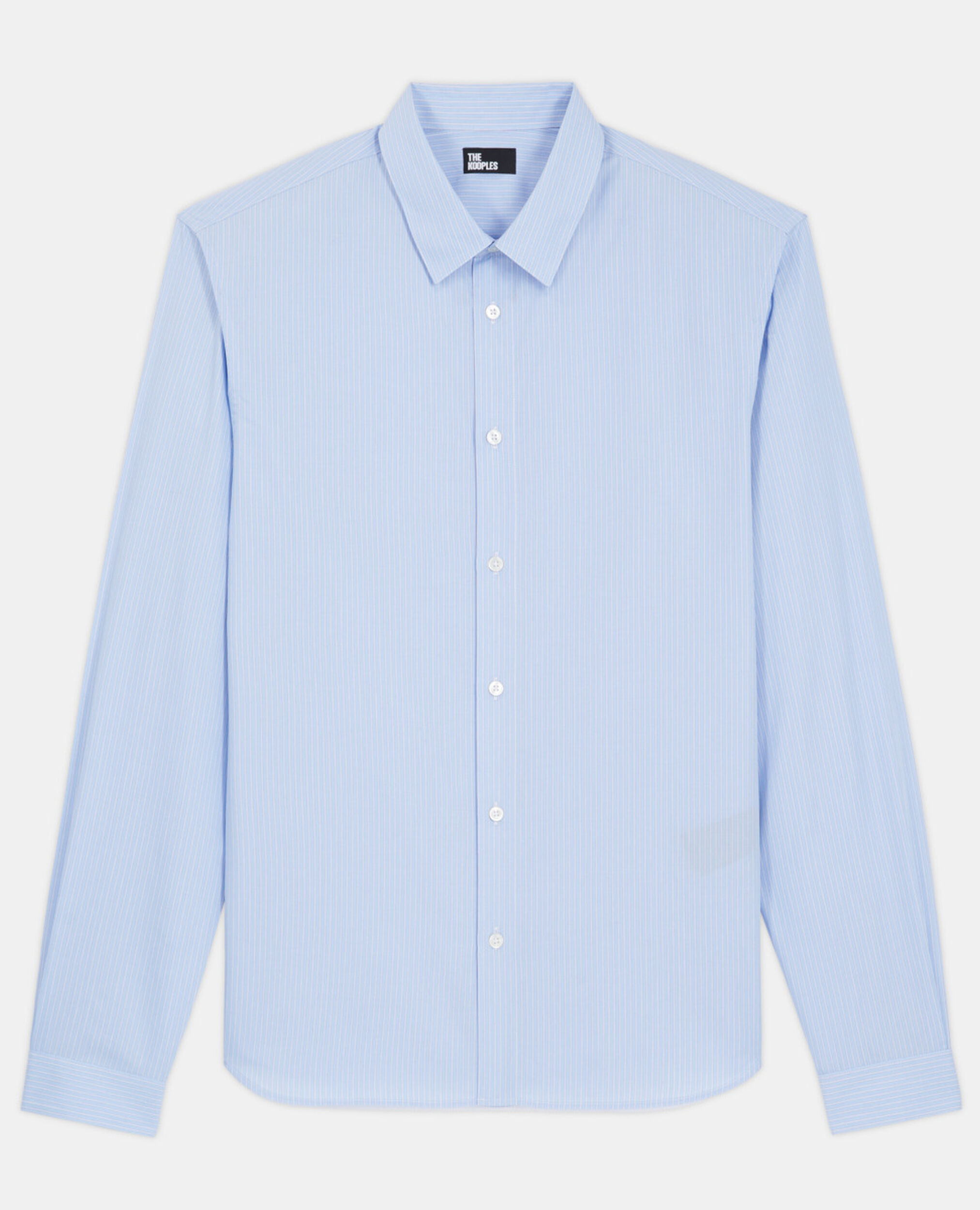 Striped shirt with classic ocllar, WHITE / SKY BLUE, hi-res image number null