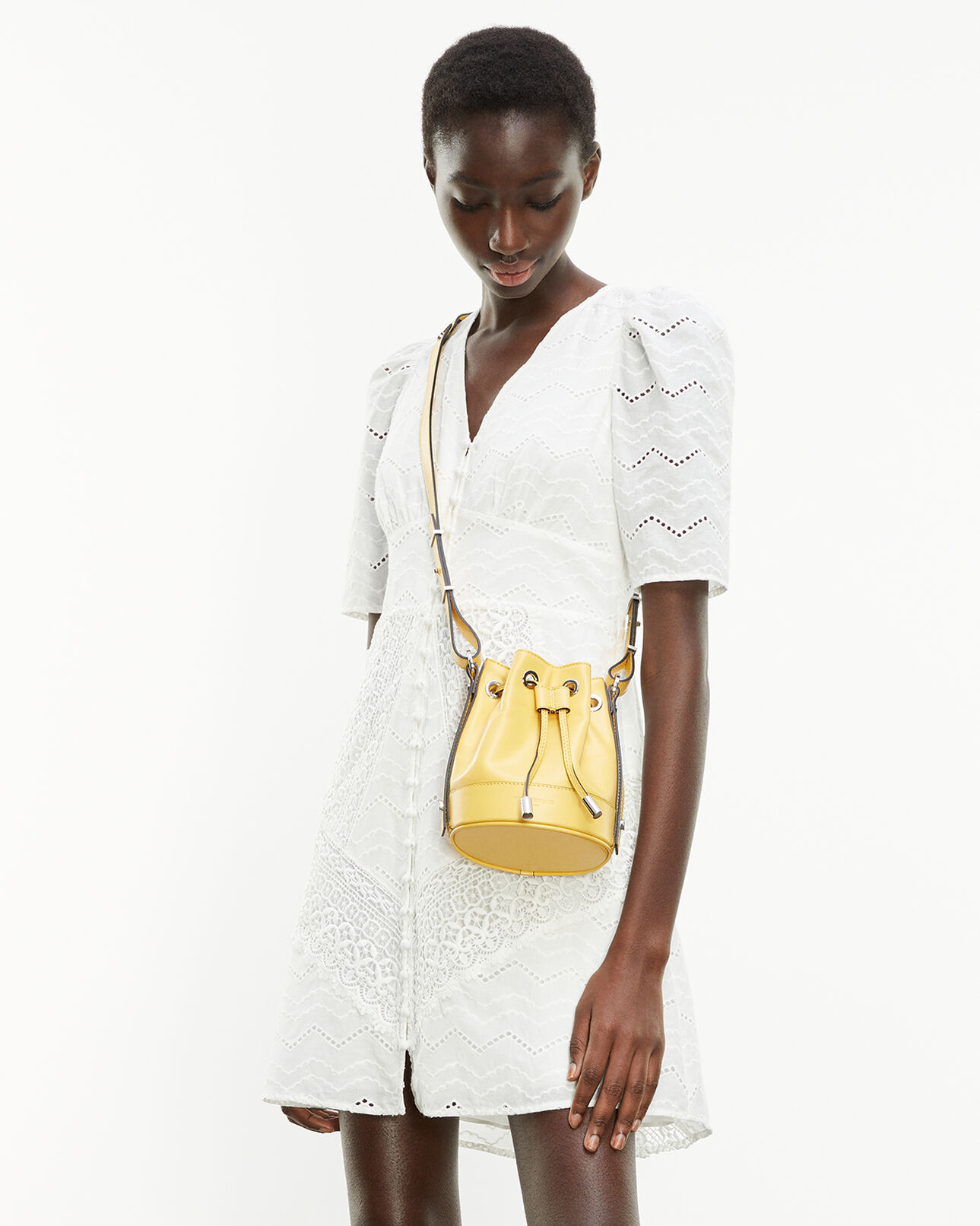 The Kooples FEMME ECRU robe blanche manches courtes