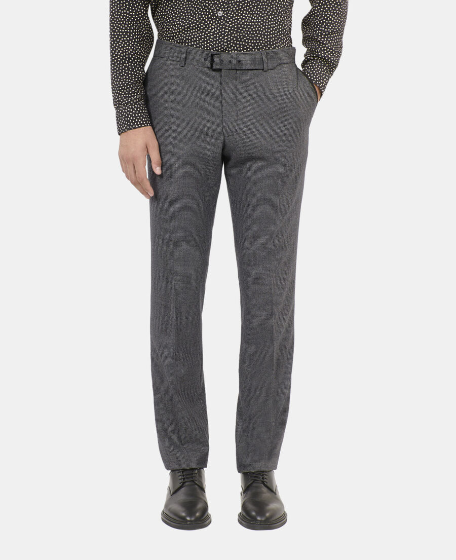 The Kooples MEN BLACK GREY black and white houndstooth suit trousers