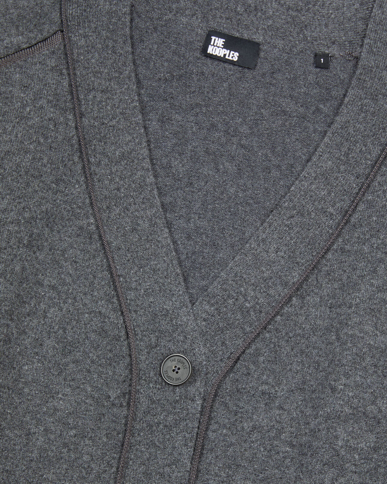 The Kooples WOMEN ANTHRACITE MELANGE grey cashmere cardigan