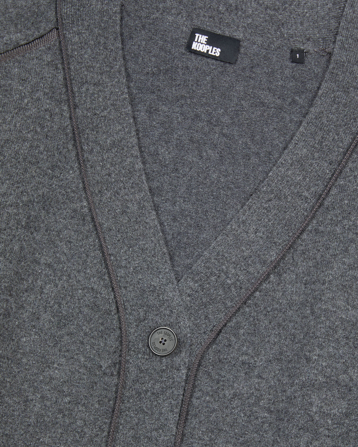 Grey cashmere cardigan, ANTHRACITE MELANGE, hi-res image number null