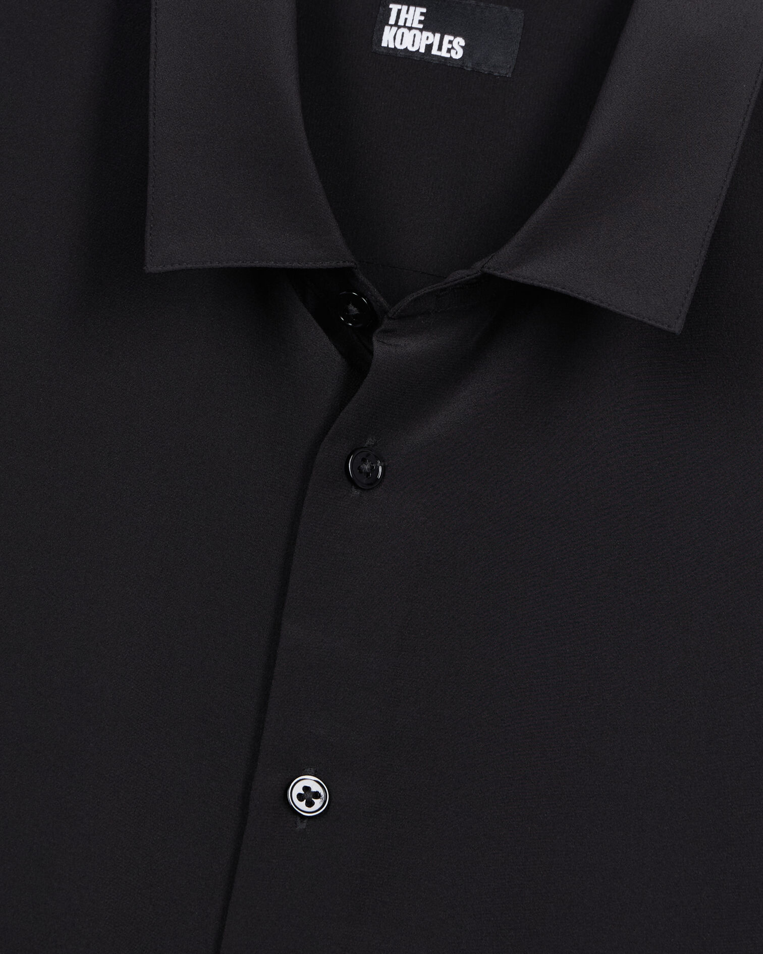 Black silk shirt, BLACK, hi-res image number null
