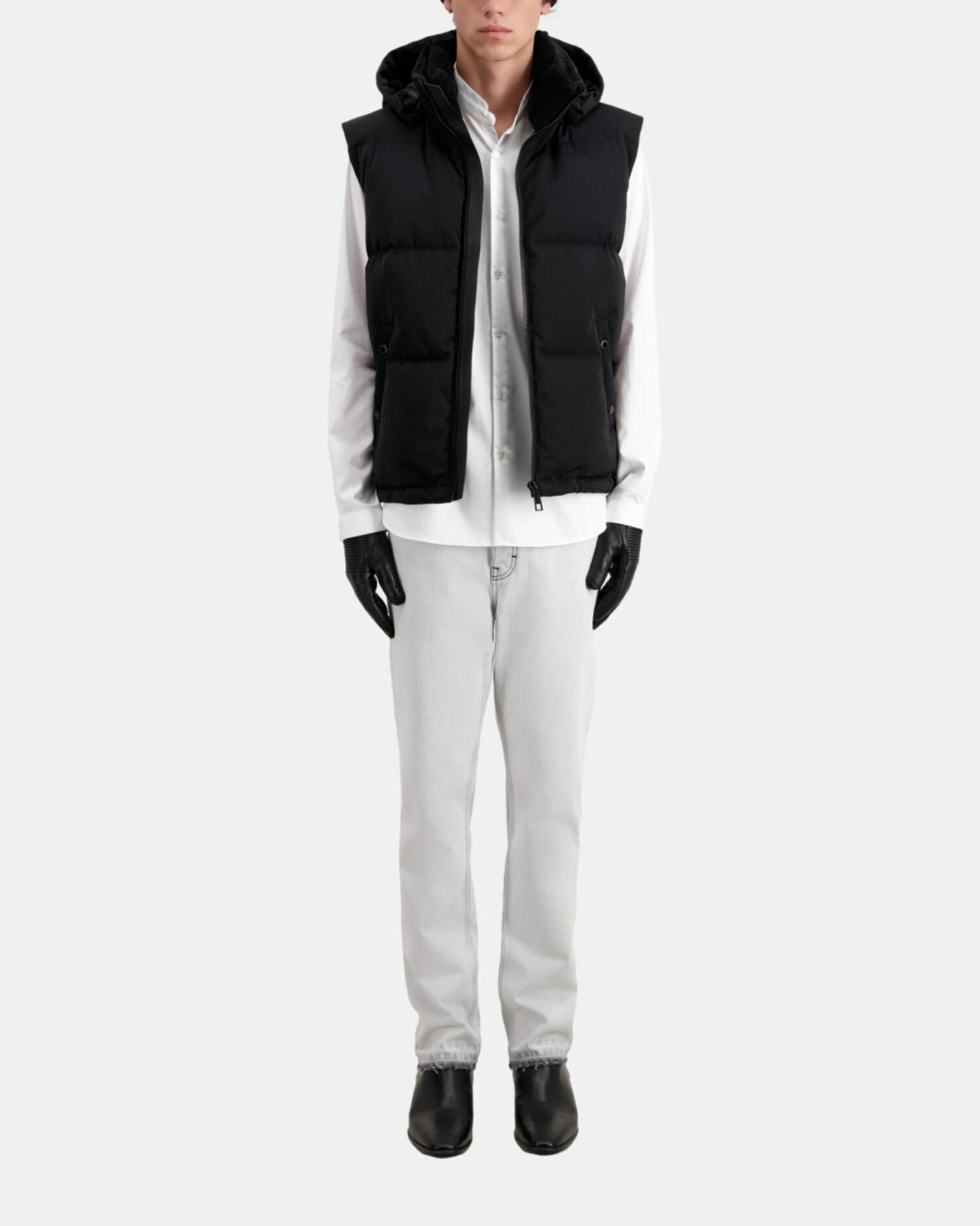Anorak negro capucha sin mangas, BLACK, hi-res image number null