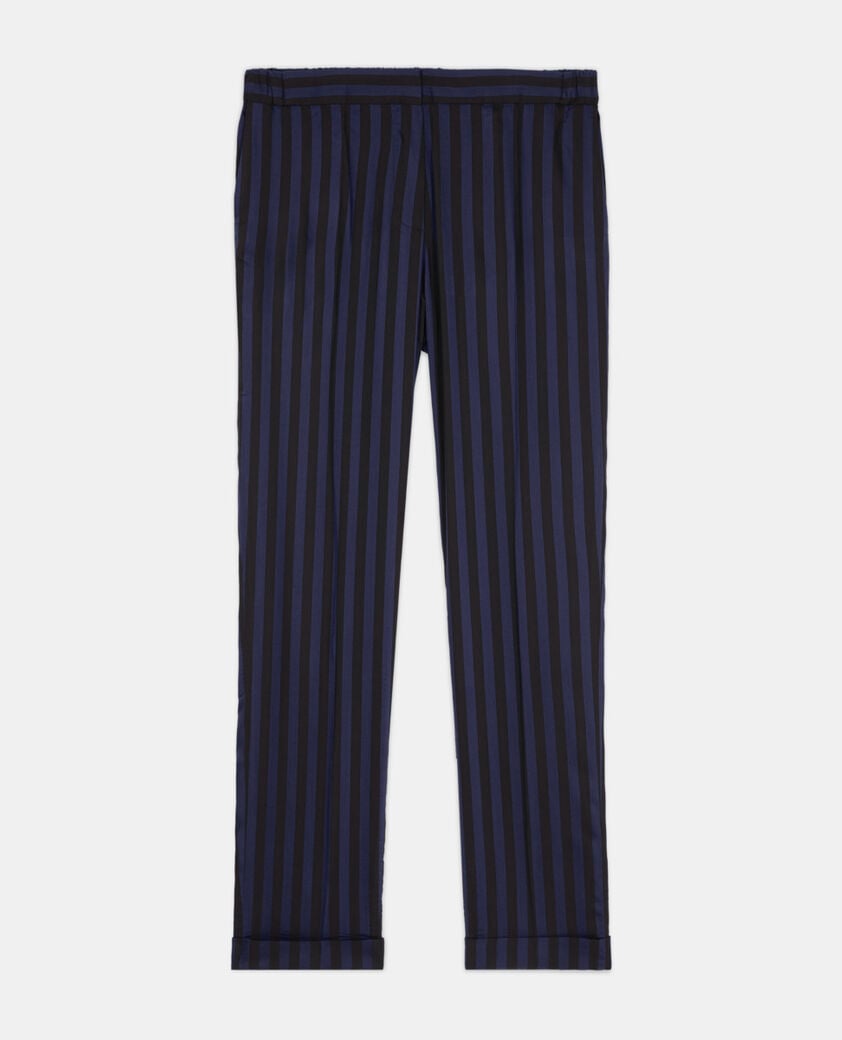 The Kooples F BLACK NAVY straight-cut striped pants
