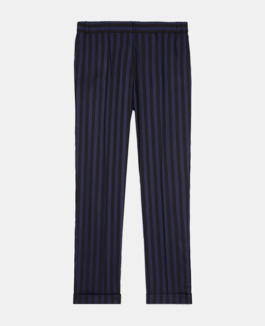 The Kooples F BLACK NAVY straight-cut striped pants