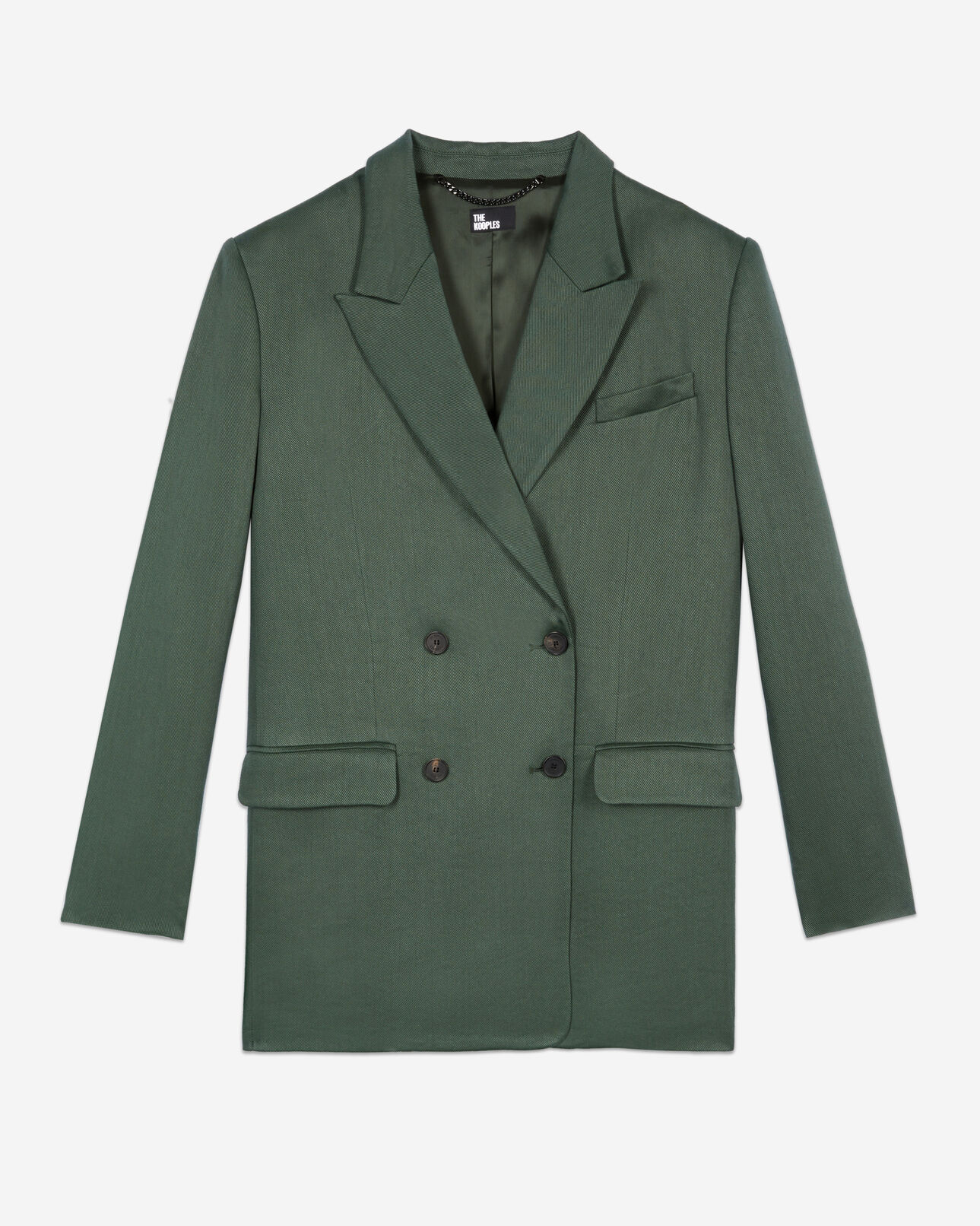 The Kooples WOMEN WOOD KAKI khaki suit jacket