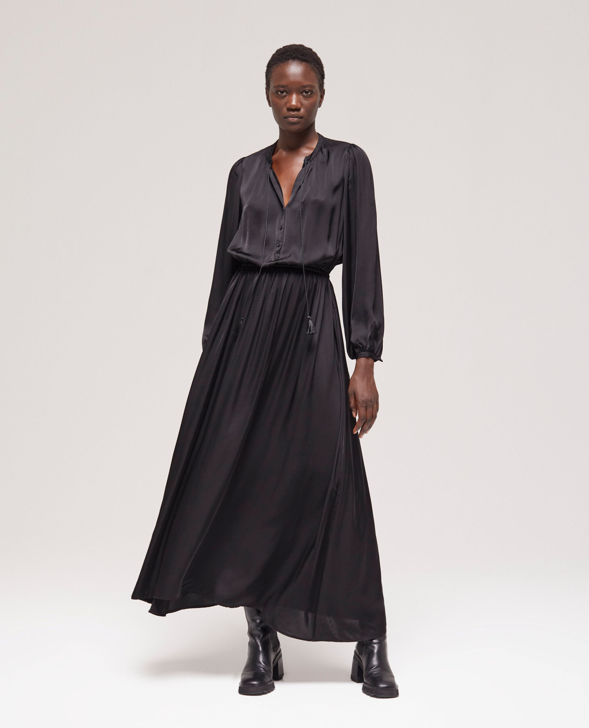 Langes schwarzes Kleid, BLACK, hi-res image number null