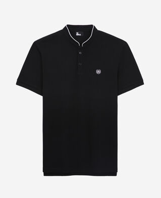 The Kooples MEN BLACK / PINK black cotton polo t-shirt