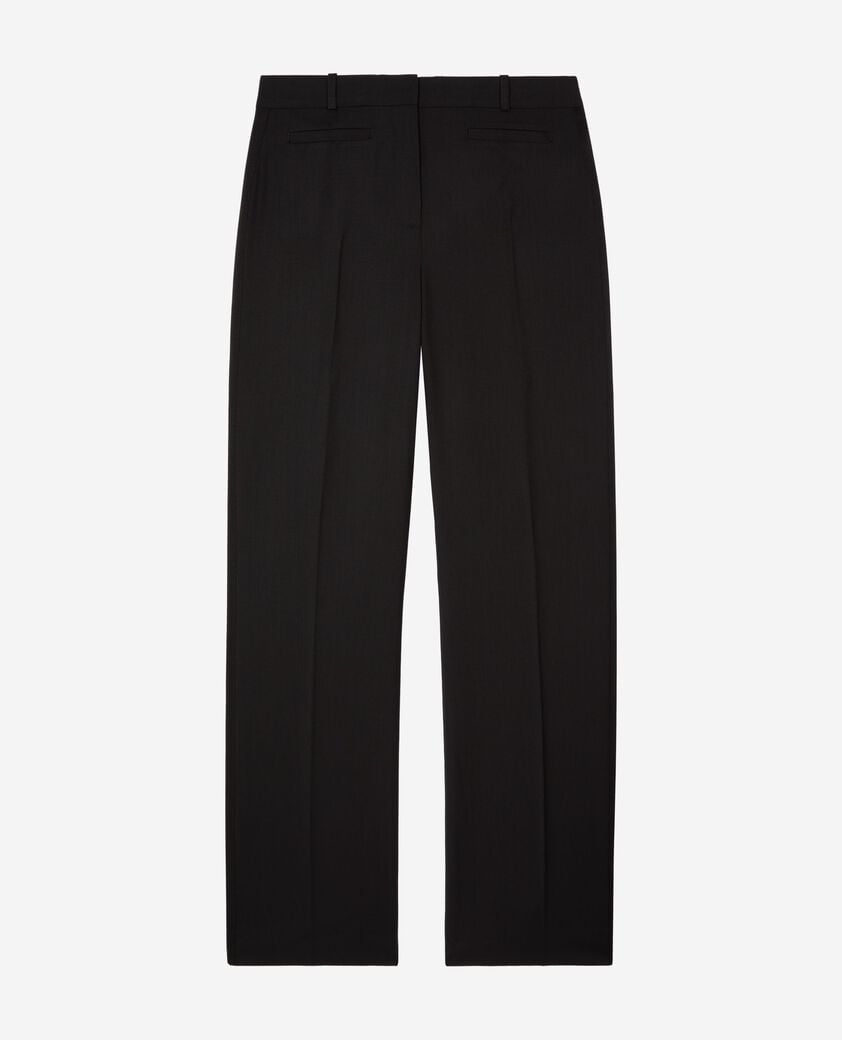 The Kooples WOMEN BLACK wide-leg trousers with black wool band