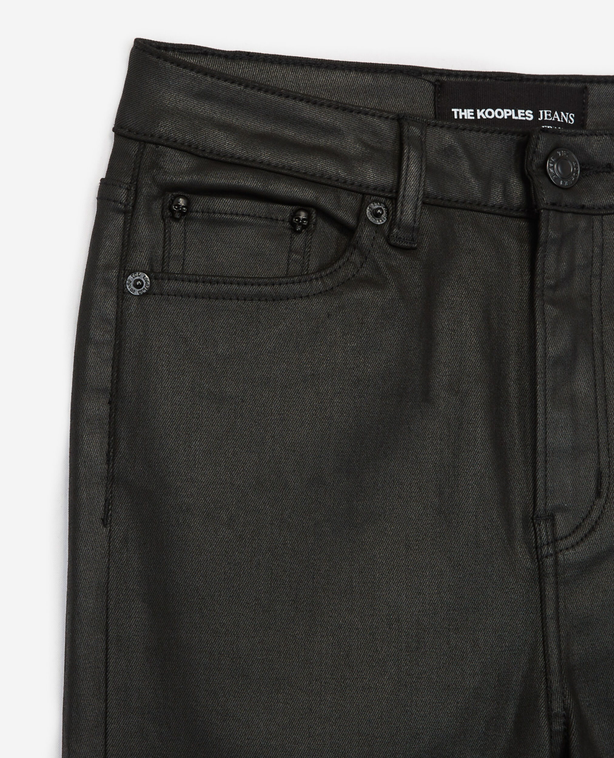Schwarze Jeans mit Lederoptik, BLACK, hi-res image number null