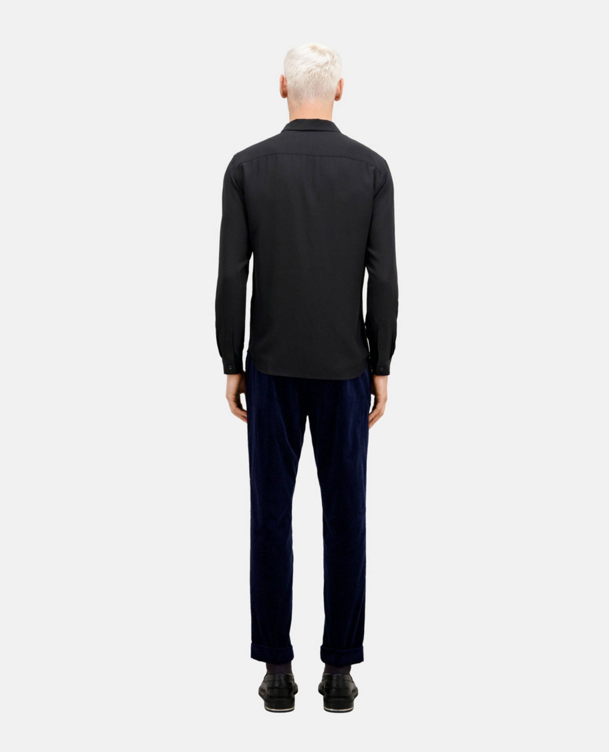 Schwarzes Hemd aus Seide, BLACK, hi-res image number null