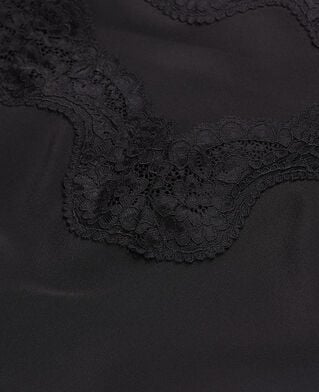 The Kooples WOMEN BLACK black silk camisole with lace details