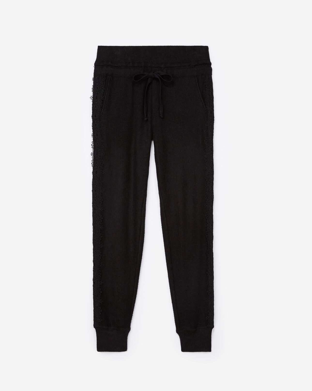 The Kooples FEMME BLACK jogging sweet fleece noir dentelle