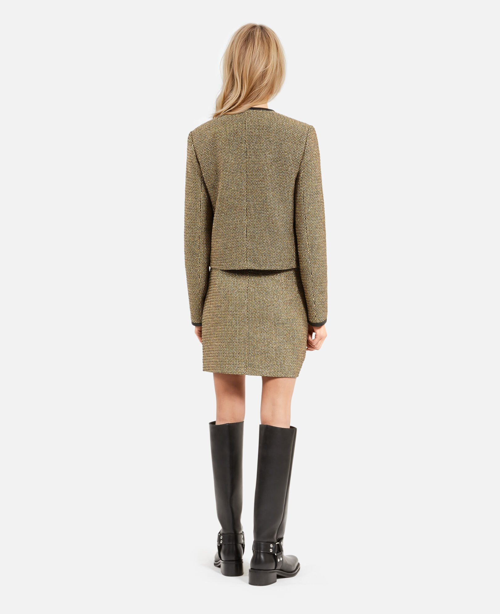 The Kooples FEMME BLACK / GOLD veste courte noire et dorée