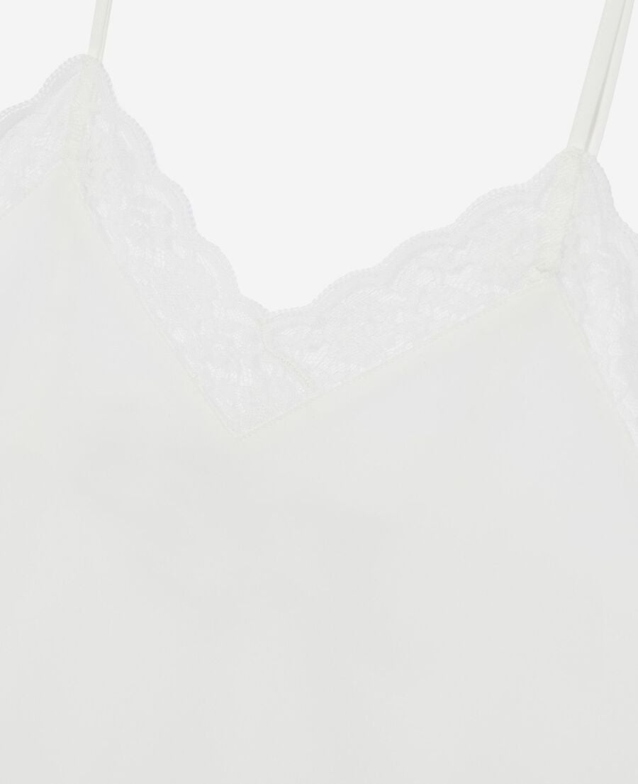 The Kooples WOMEN ECRU ecru silk and lace camisole