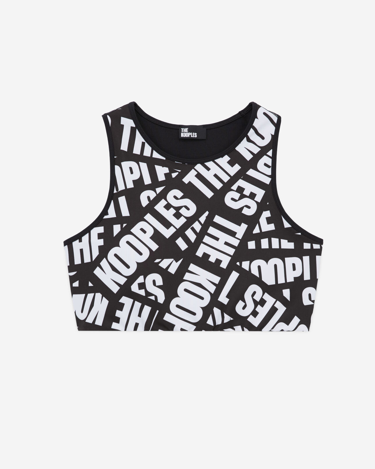 The Kooples DAMEN BLACK / WHITE kurzes bustier-top mit logo-tape