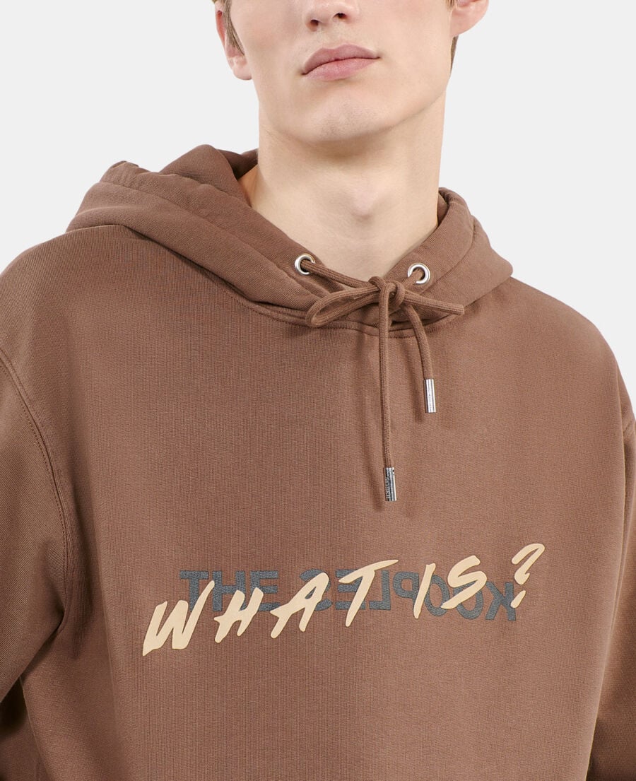 The Kooples HOMME BROWN sweatshirt &agrave; capuche what is marron