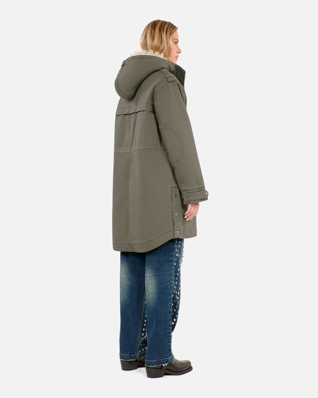 The Kooples FEMME OLIVE NIGHT parka à capuche kaki