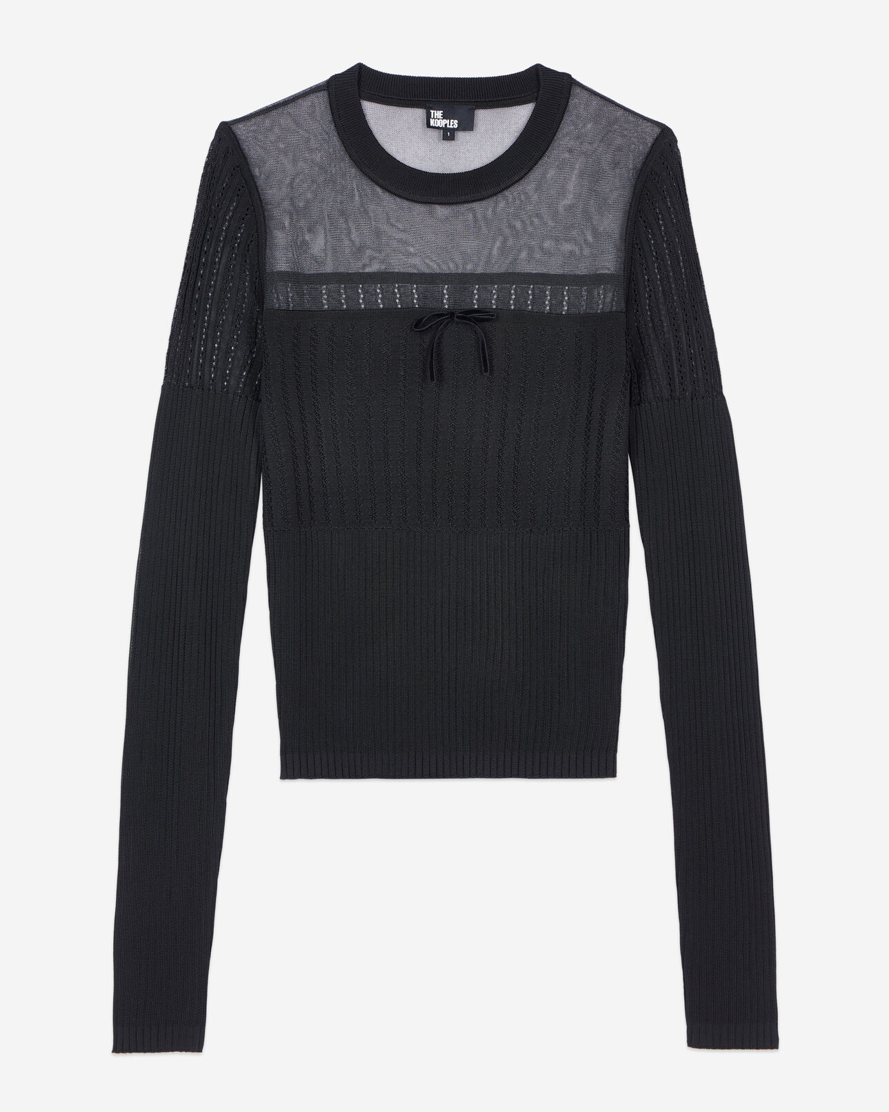 The Kooples FEMME BLACK pull en maille ajourée noir
