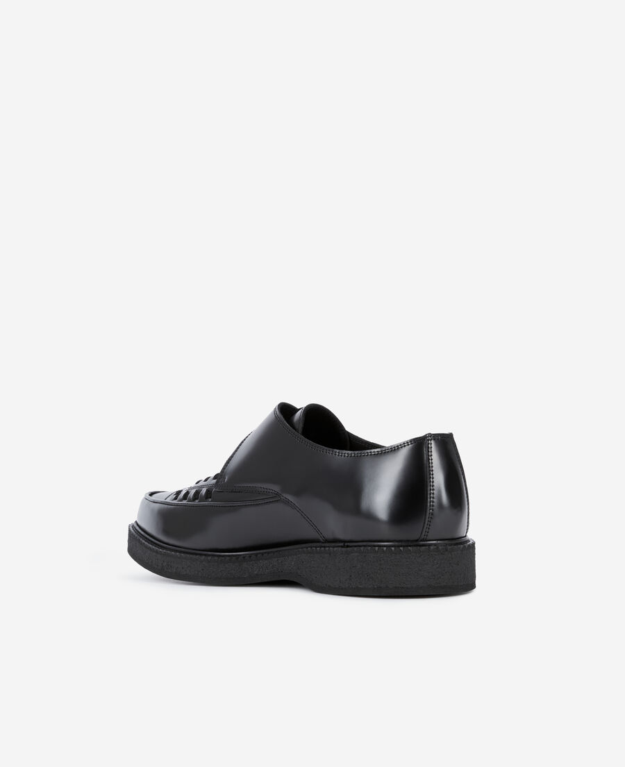 The Kooples HERREN BLACK schwarze derbys aus leder mit schnalle