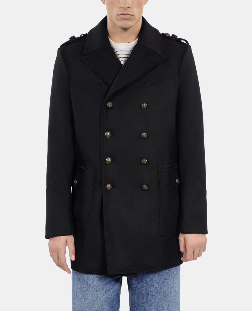 The Kooples HERREN BLACK schwarze cabanjacke im offizierstil
