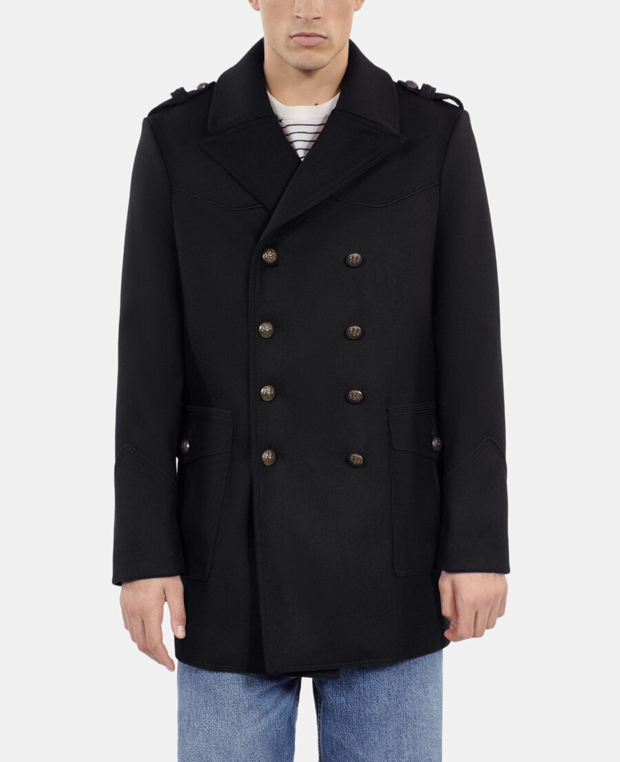 The Kooples HOMME BLACK caban style officier noir