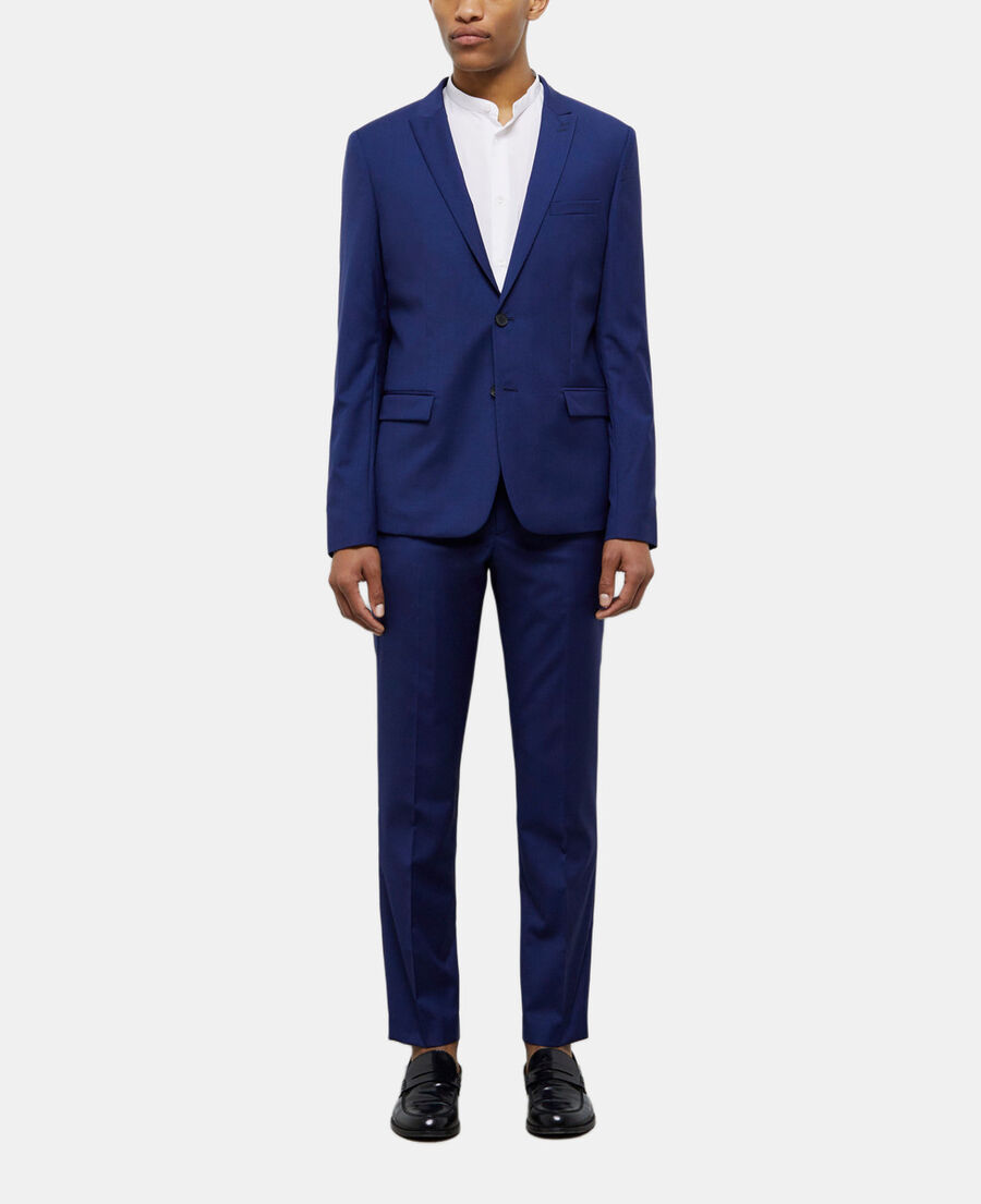The Kooples H NAVY navy blue suit jacket with micro motif