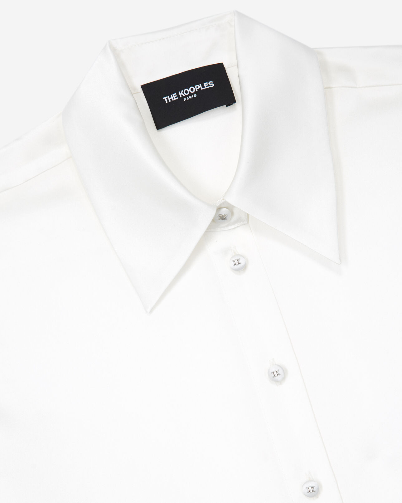 The Kooples WOMEN WHITE classic buttoned white silk shirt