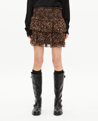 The Kooples WOMEN LEOPARD short skirt with leopard print ruffles