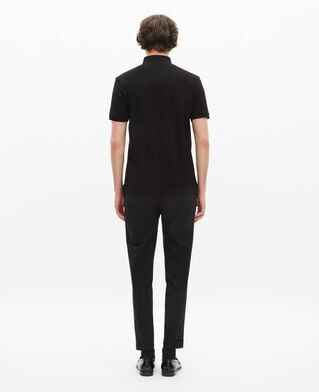 The Kooples MEN BLACK black pique cotton polo t-shirt