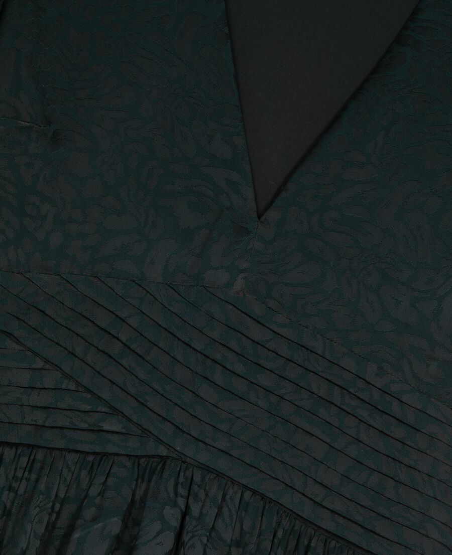 The Kooples DAMEN FOREST langes kleid aus leoparden-jacquard in dunkelgr&uuml;n