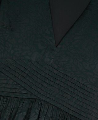 The Kooples DAMEN FOREST langes kleid aus leoparden-jacquard in dunkelgr&uuml;n