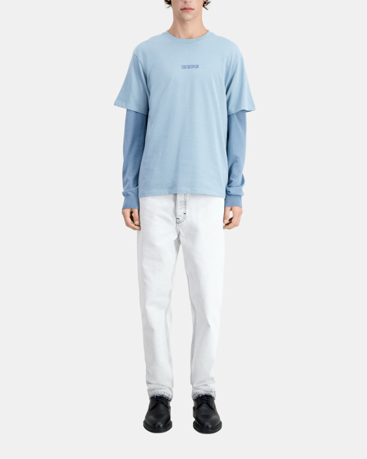 The Kooples HOMBRE BLUE GREY camiseta azul logotipo para hombre