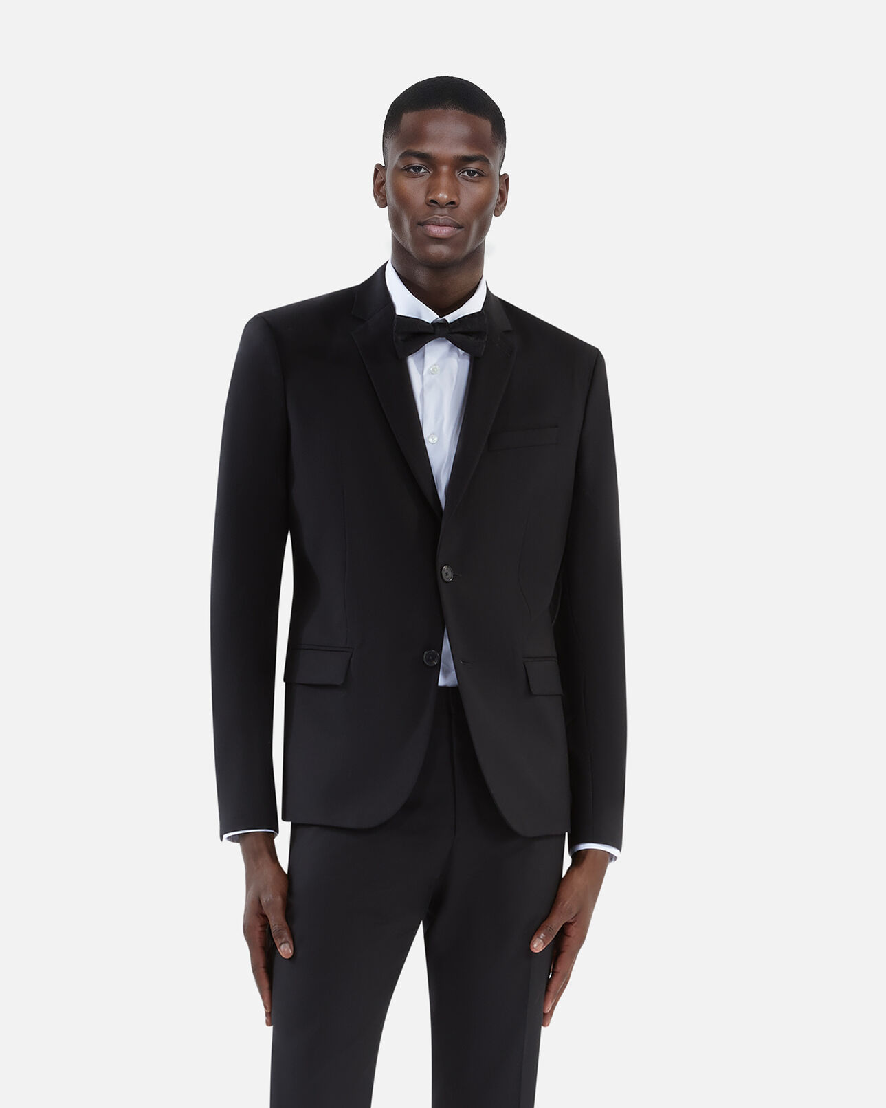 The Kooples MEN BLACK black wool suit jacket tailored fit