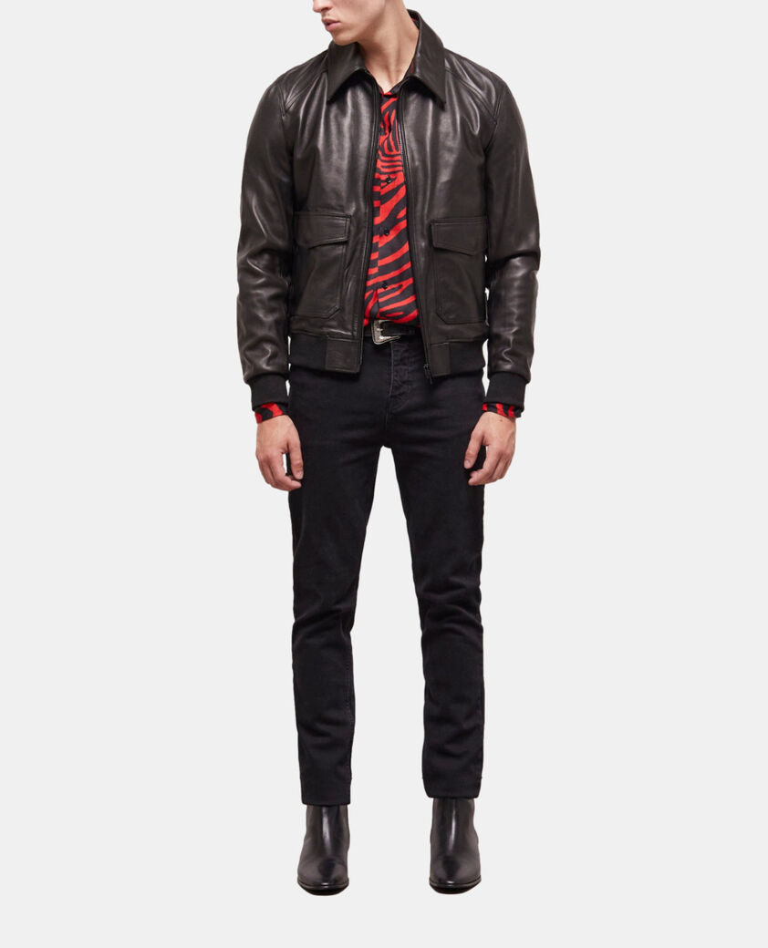 The Kooples HOMME BLACK blouson en cuir noir
